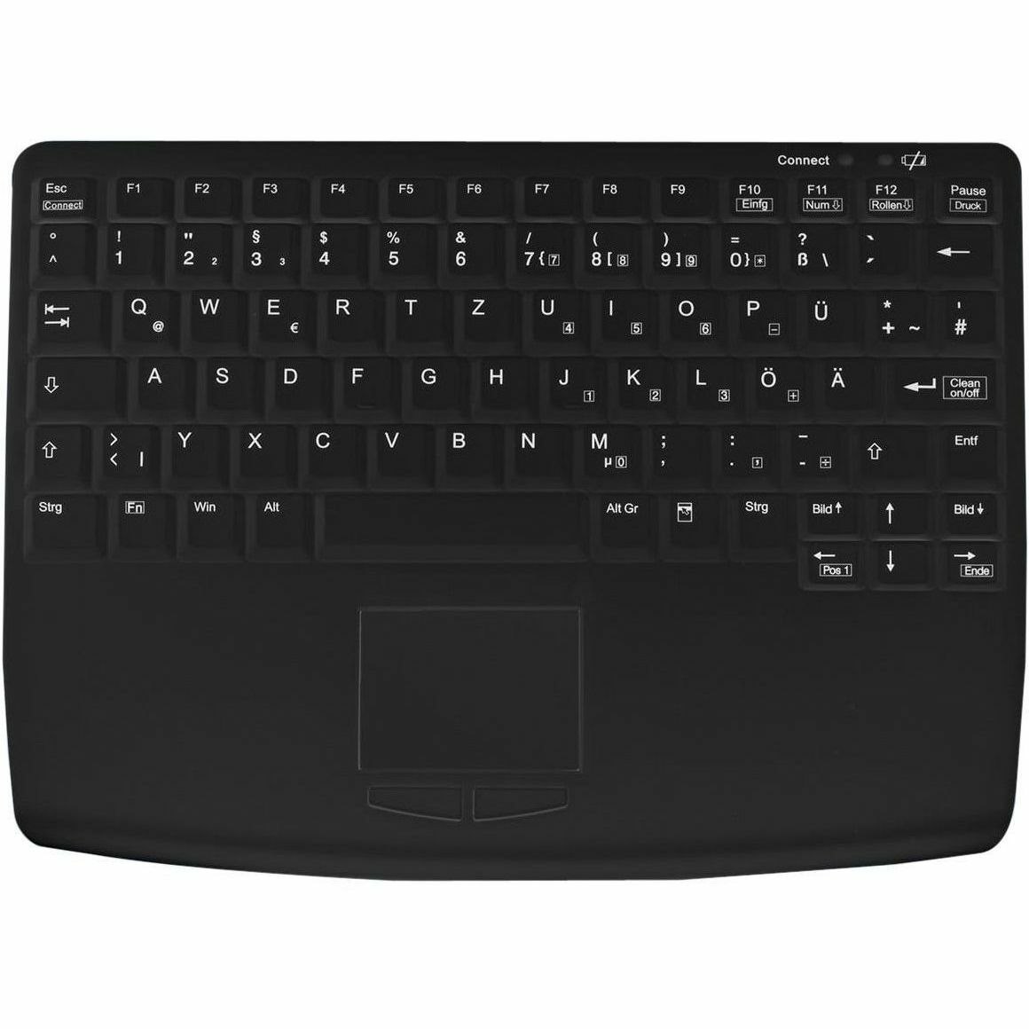 Active Key Keyboard - Wireless Connectivity - USB 2.0 Interface - TouchPad - English (US) - Black