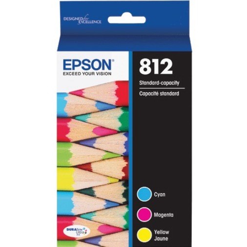 Epson&reg; 812 DuraBrite&reg; Ultra Cyan, Magenta, Yellow Ink Cartridges, Pack Of 3, T812520-S