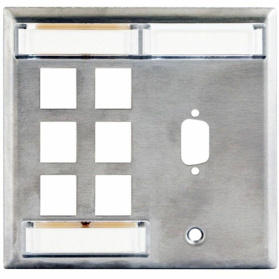 Hubbell Plate, SS,2-G,6P,HD15,W/LBL Field,Unload