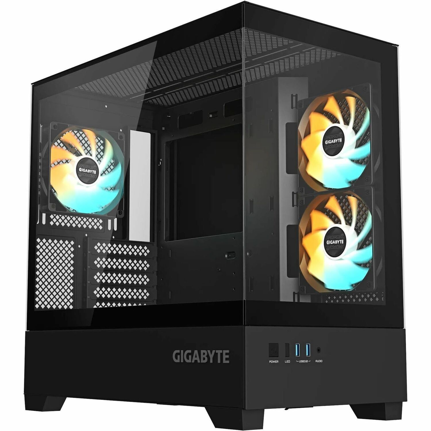 GIGABYTE Computergeh�use - Mini ITX, Micro ATX Unterst&uuml;tzte Motherboards - Mid-Tower - Geh�rtetes Glas, Stahl, Plastik - Schwarz