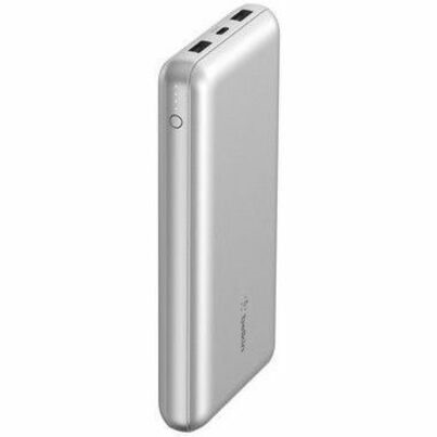 Belkin 15W 3-port USB Power Bank - 20K mAh - 2xUSB-A (12W), 1xUSB-C (15W) - Portable Charger - w/ USB-A to USB-C Cable - Silver