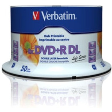 Verbatim Life DVD Recordable Media - DVD+R - 8x - 8.50 GB - 50