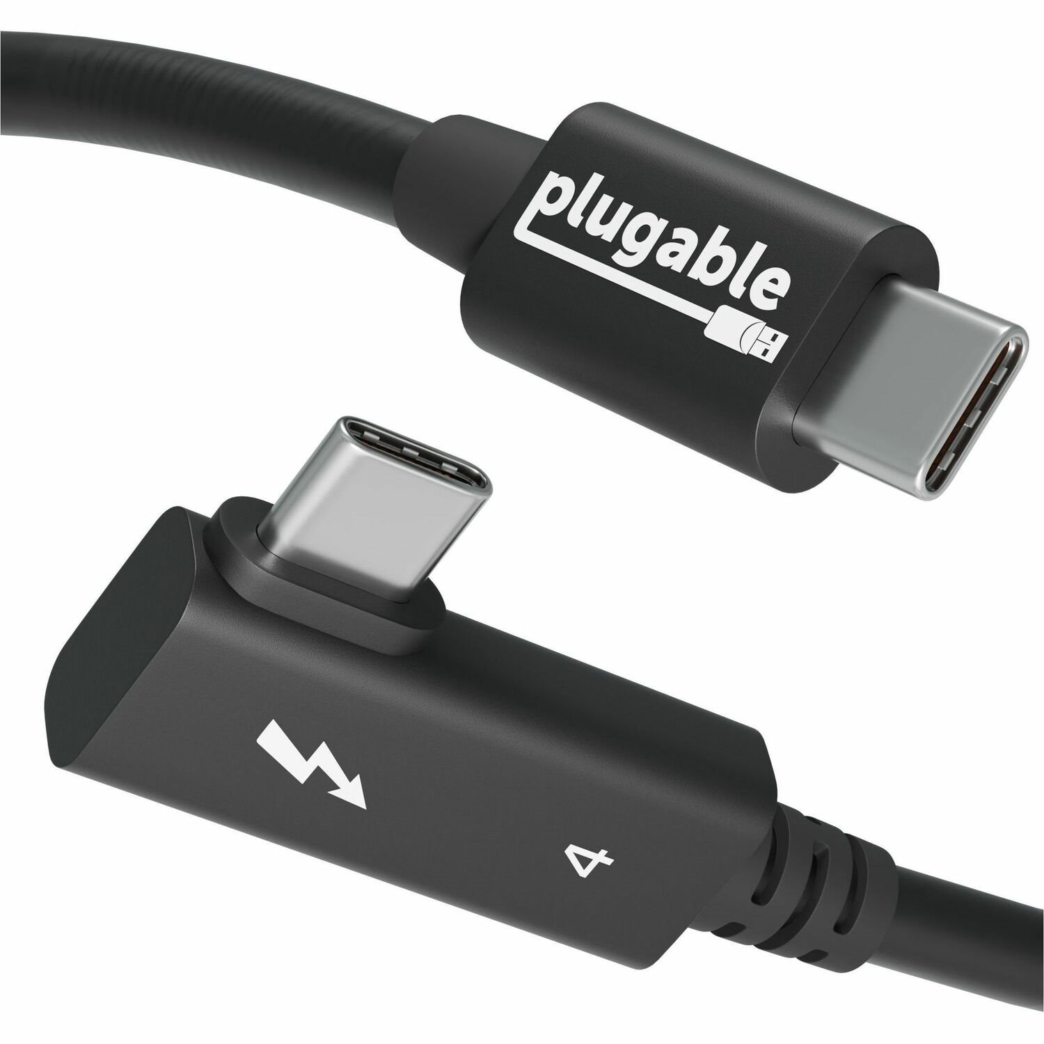 Plugable Thunderbolt 4 Cable Right Angle 40Gbps with 240W EPR Charging, 8K Display, Intel Certified