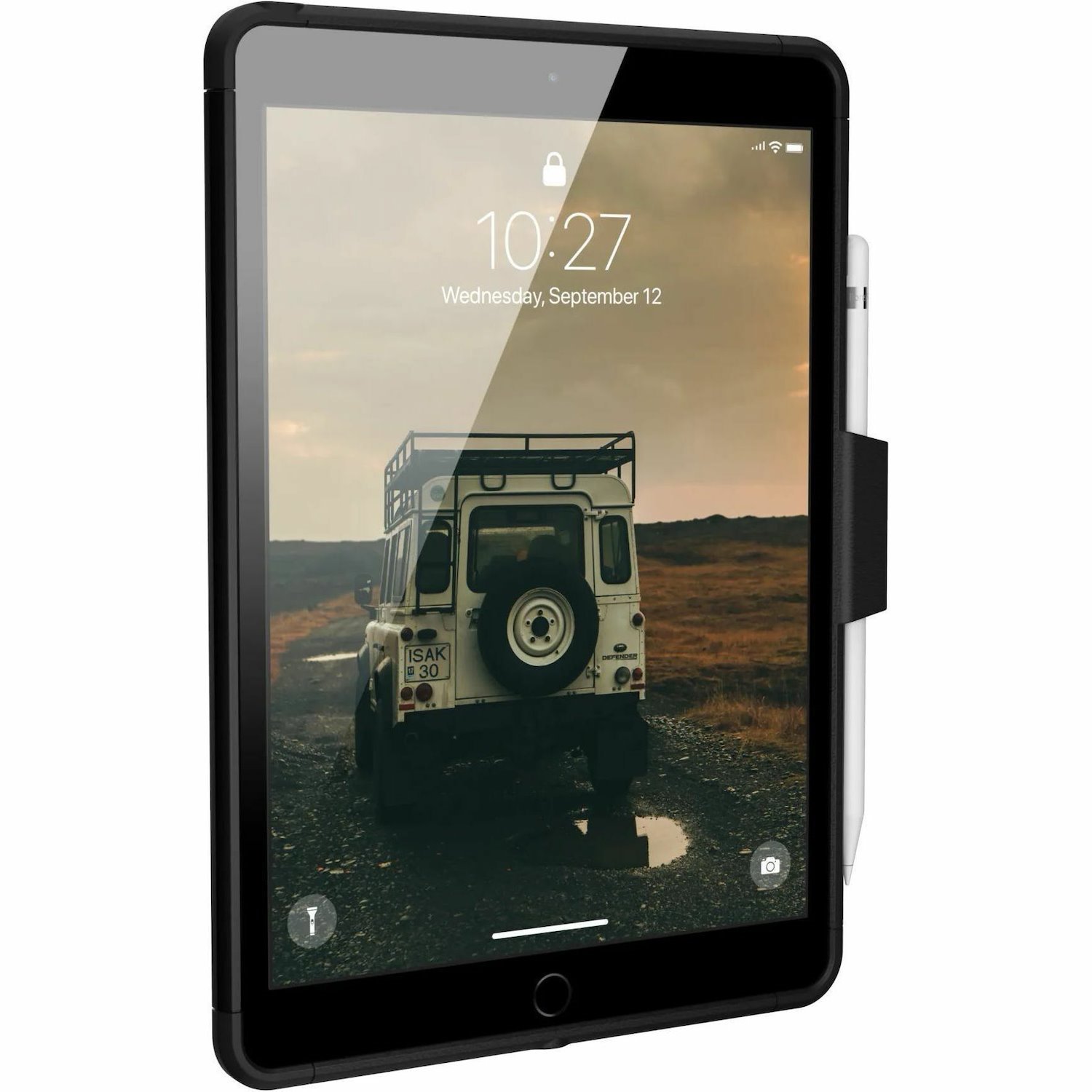 Urban Armor Gear Scout Carrying Case for 10.2" Apple iPad (7th Generation), iPad (9th Generation) Tablet, Stylus, Pencil - Black
