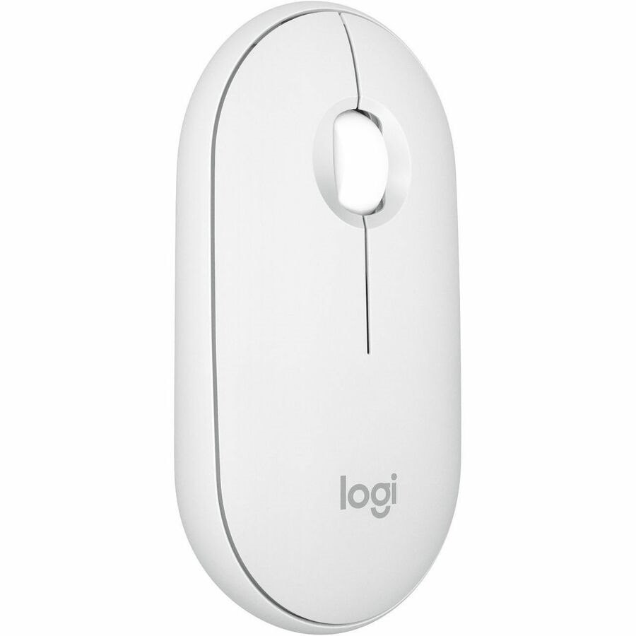 Logitech Pebble Mouse 2 M350s Slim Bluetooth Wireless Mouse, Portable, Customizable Button, Quiet Clicks, Tonal White