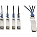 Eaton Tripp Lite Series QSFP+ to 10 GbE SFP+ Passive DAC Breakout Cable (M/M), QSFP+ to (x4) SFP+, Compatible to Cisco QSFP-4SFP10G-CU1M, 1M (3.28 ft.)