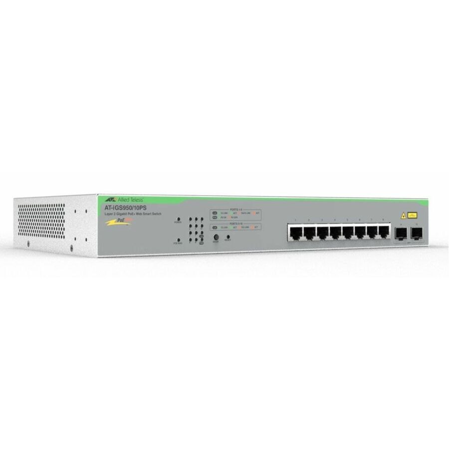 Allied Telesis Web Smart 8 Ports Ethernet Switch - Gigabit Ethernet - 1000Base-T, 1000Base-X