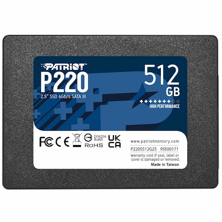 Patriot Memory P220 512 GB Solid State Drive - 2.5" Internal - SATA (SATA/600)