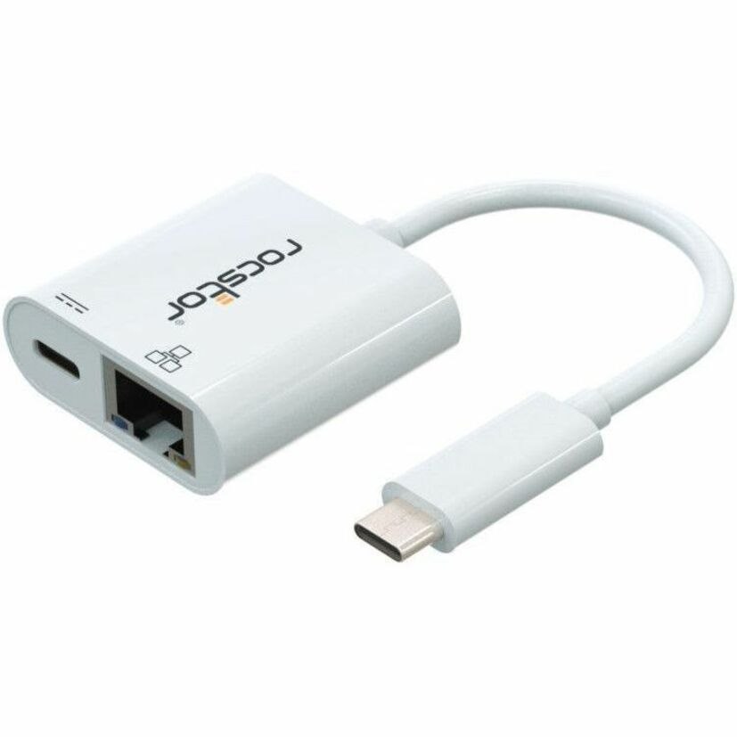 Rocstor Premium USB-C to Gigabit Ethernet with USB-C 100W Power Delivery PD 3.0 Adapter