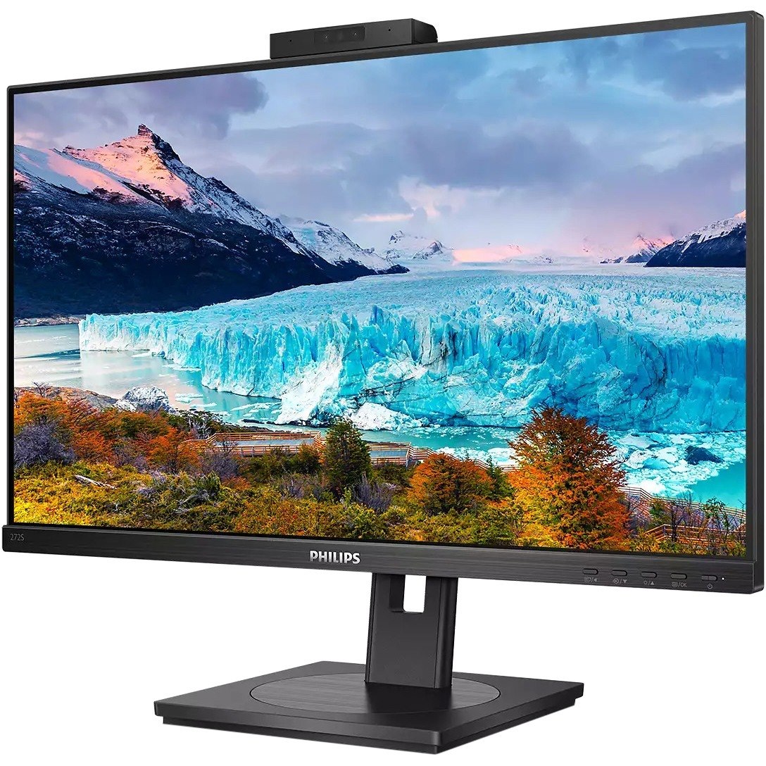 Philips 272S1MH 27" Class Webcam Full HD Curved Screen LCD Monitor - 16:9 - Textured Black