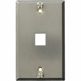 Leviton QuickPort Telephone Wall Jack, Stainless Steel