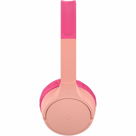 Belkin Wireless Bluetooth On-Ear Headphones for Kids w/ Mic - 85dB Limit - w/ USB-C Cable - Headset - Pink