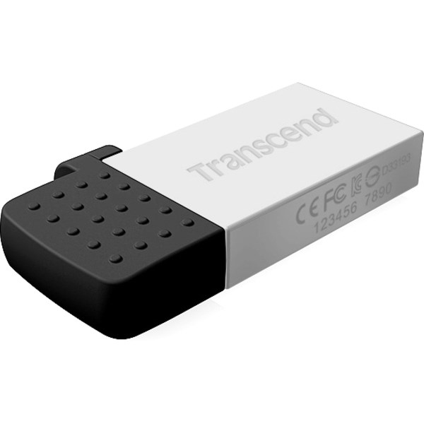 Transcend JetFlash 380S 32 GB USB 2.0 Type A, Micro USB 2.0 Flash Drive - Silver