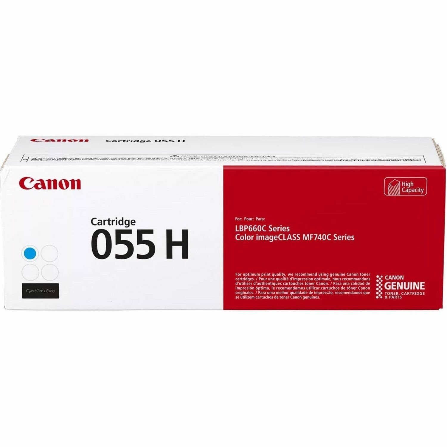 Canon 055H Original High Yield Laser Toner Cartridge - Cyan - 1 Pack