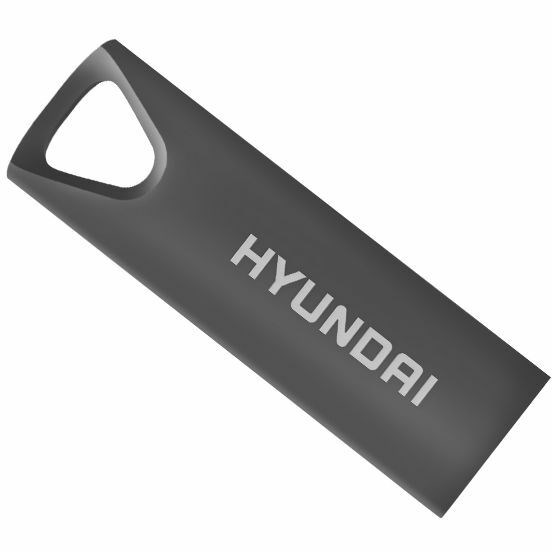 Hyundai Bravo Deluxe 16GB High Speed Fast USB 2.0 Flash Memory Drive Thumb Drive Metal, Space Grey