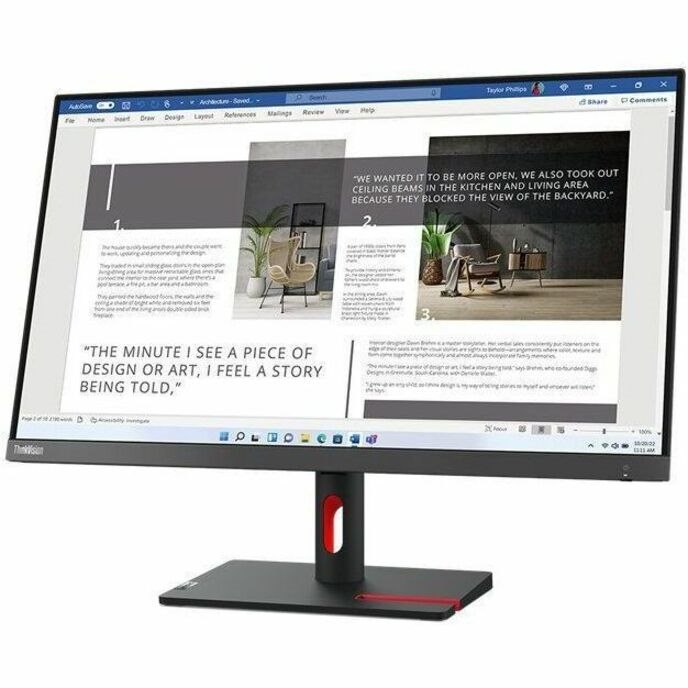 Lenovo ThinkVision S27i-30 27" Class LED Monitor - 16:9 - Storm Grey