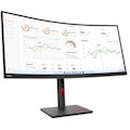Lenovo ThinkVision T34w-30 34" Class UW-QHD Curved Screen LED Monitor - 21:9 - Raven Black