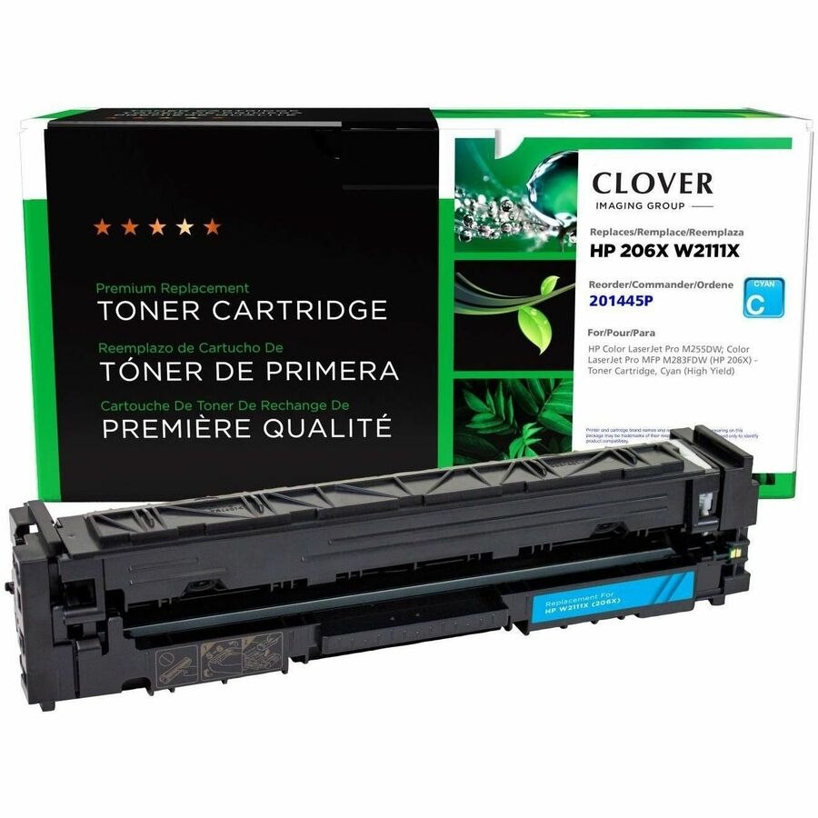 Clover Imaging Remanufactured High Yield Cyan Toner Cartridge (New Chip) for HP 206X (W2111X)