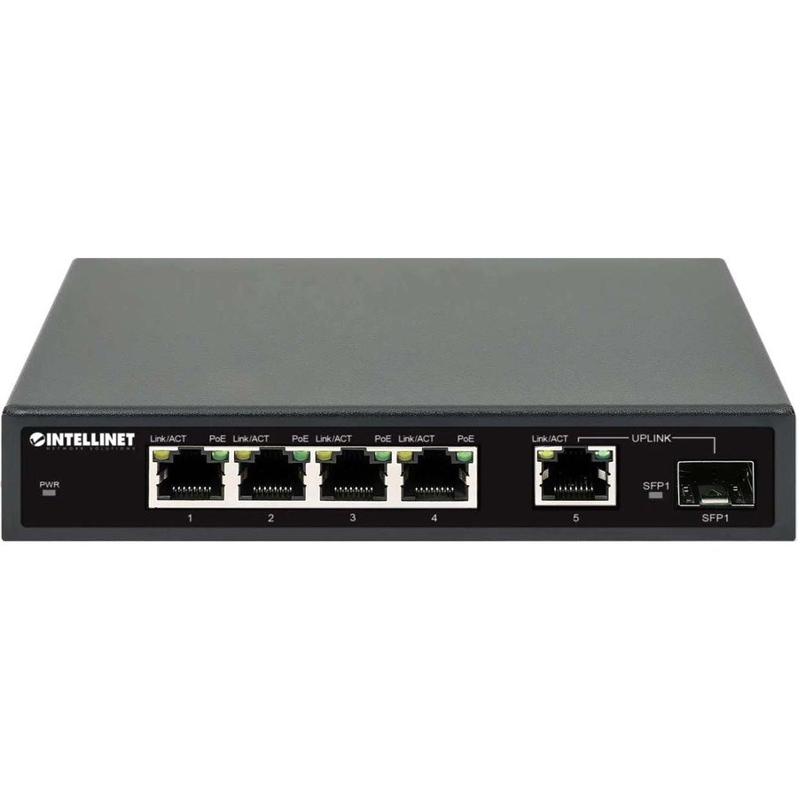 Intellinet 5-Port Gigabit Ethernet Poe+ Switch With SFP Port