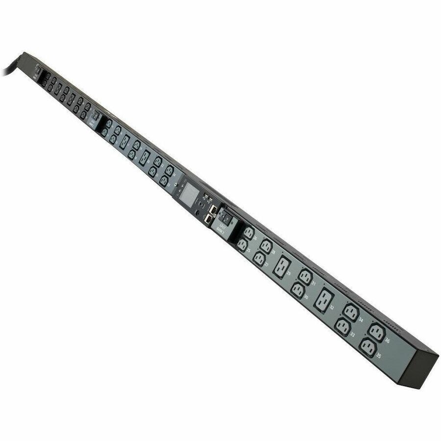 Eaton 12.6kW 200-240V 3-Phase IsoBreaker Managed PDU - Gigabit, 36 Outlets, IEC-309 60A Blue (3P+E) Input, LCD, 10 ft. (3 m) Cord, 0U, 70 in. (1.8 m) Height, TAA