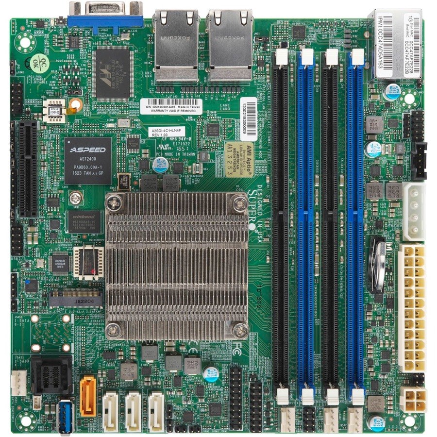 Supermicro A2SDi-4C-HLN4F Server Motherboard - Intel Chipset - Socket BGA-1310 - Mini ITX