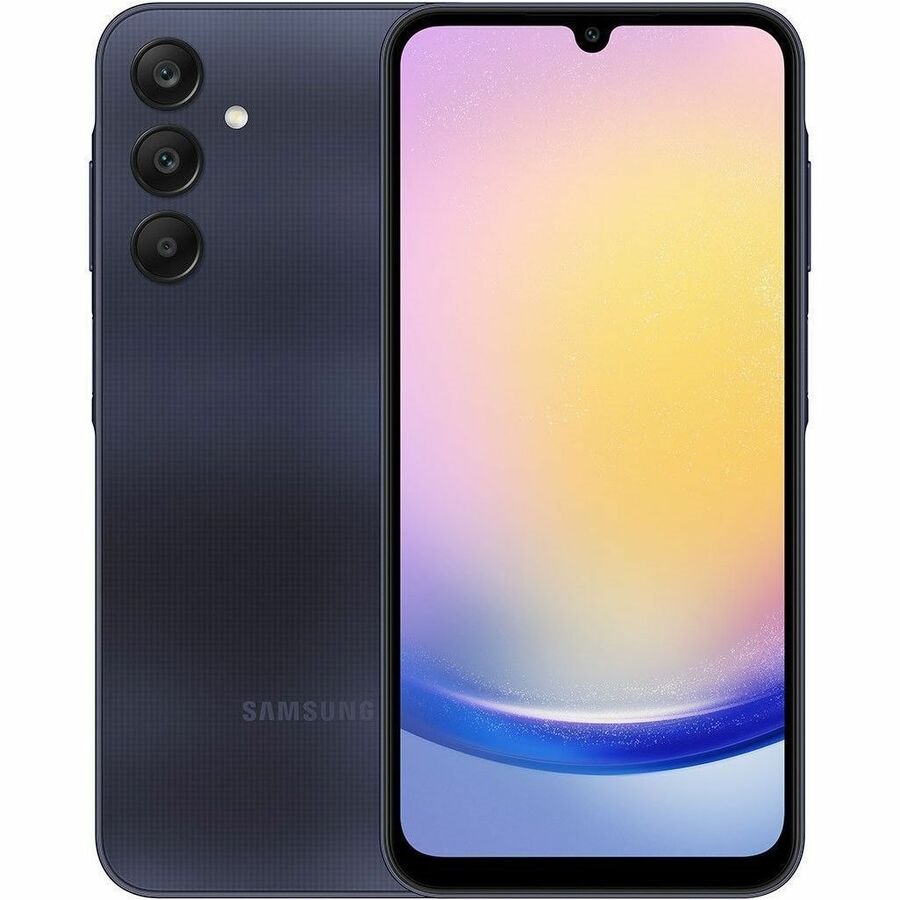 Samsung Galaxy A25 5G SM-A256U1/DS 128 GB Smartphone - 6.5" Super AMOLED Full HD Plus 1080 x 2340 - Octa-core (Cortex A78Dual-core (2 Core) 2.40 GHz + Cortex A55 Hexa-core (6 Core) 2 GHz - 6 GB RAM - Android 14 - 5G - Blue Black