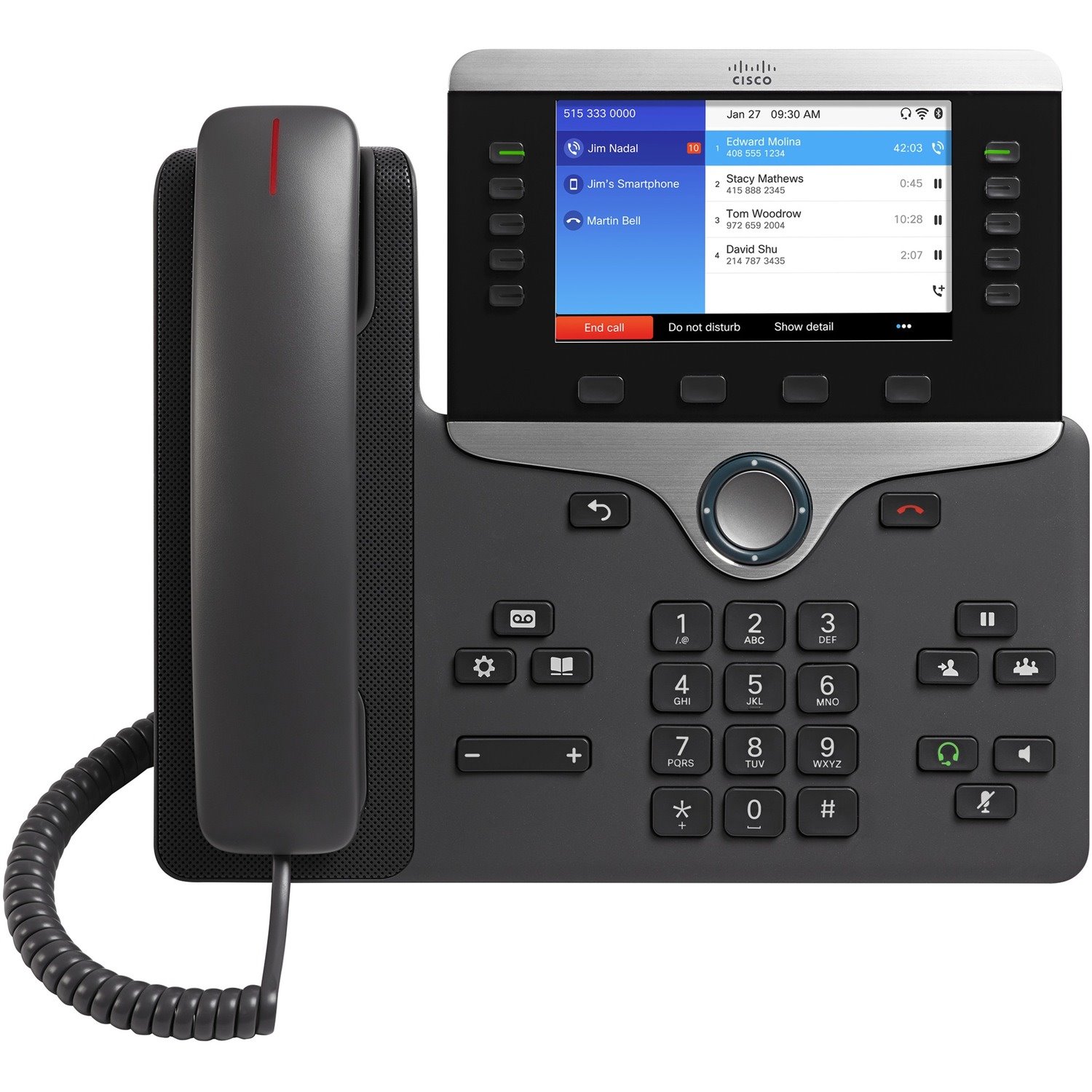 Cisco 8861 IP Phone - Corded/Cordless - Corded - Wall Mountable, Desktop - Charcoal