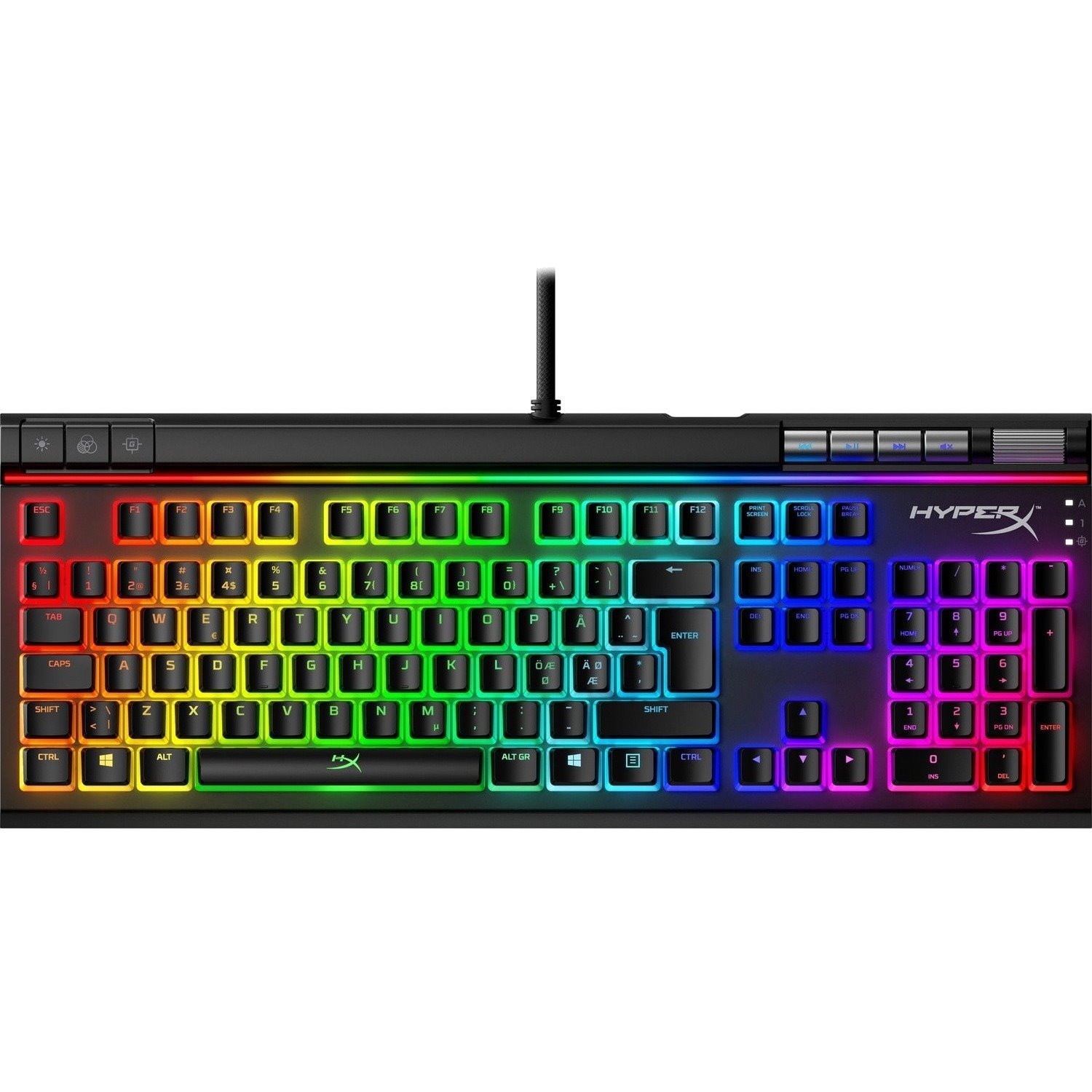 HyperX Alloy Elite 2 Rugged Gaming Keyboard - Cable Connectivity - USB 2.0 Interface - RGB LED - English (UK) - QWERTY Layout - Black