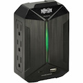 Eaton Tripp Lite Series Protect It! 6-Outlet Surge Protector - 5-15R Outlets, 2 USB Ports, 5-15P Direct Plug-In, 490 Joules, Black