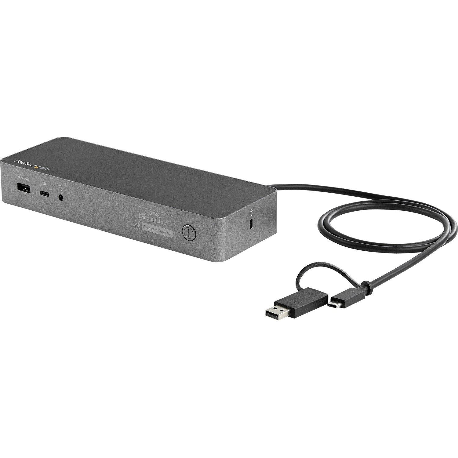 StarTech.com Universal Laptop Docking Station, Hybrid USB-C & USB-A Dock, Dual 4K DP & HDMI, 100W PD, Mac / Windows / Chrome OS, GbE