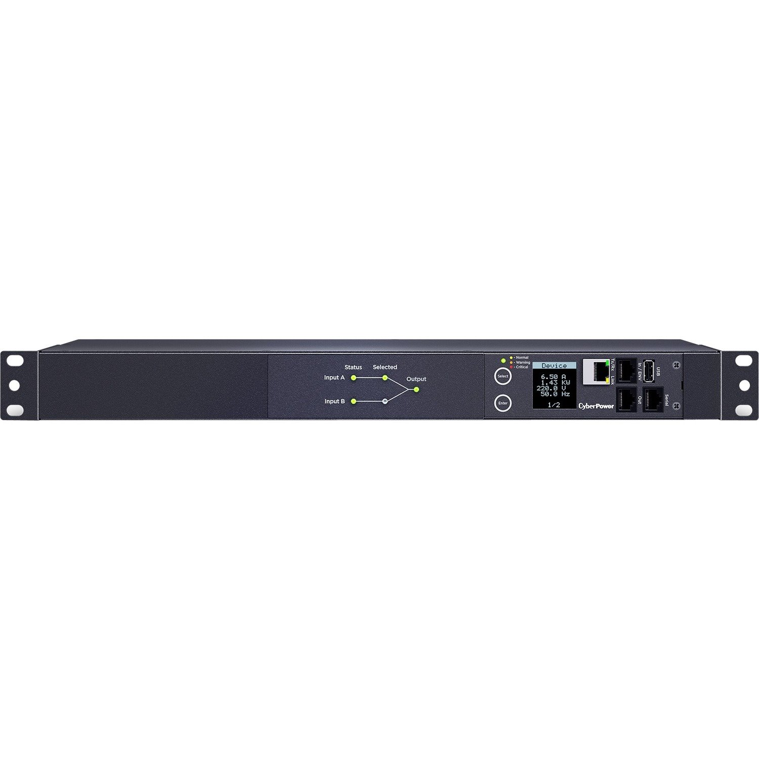 CyberPower PDU44006 Single Phase 240 - 200 VAC 20A Switched ATS PDU