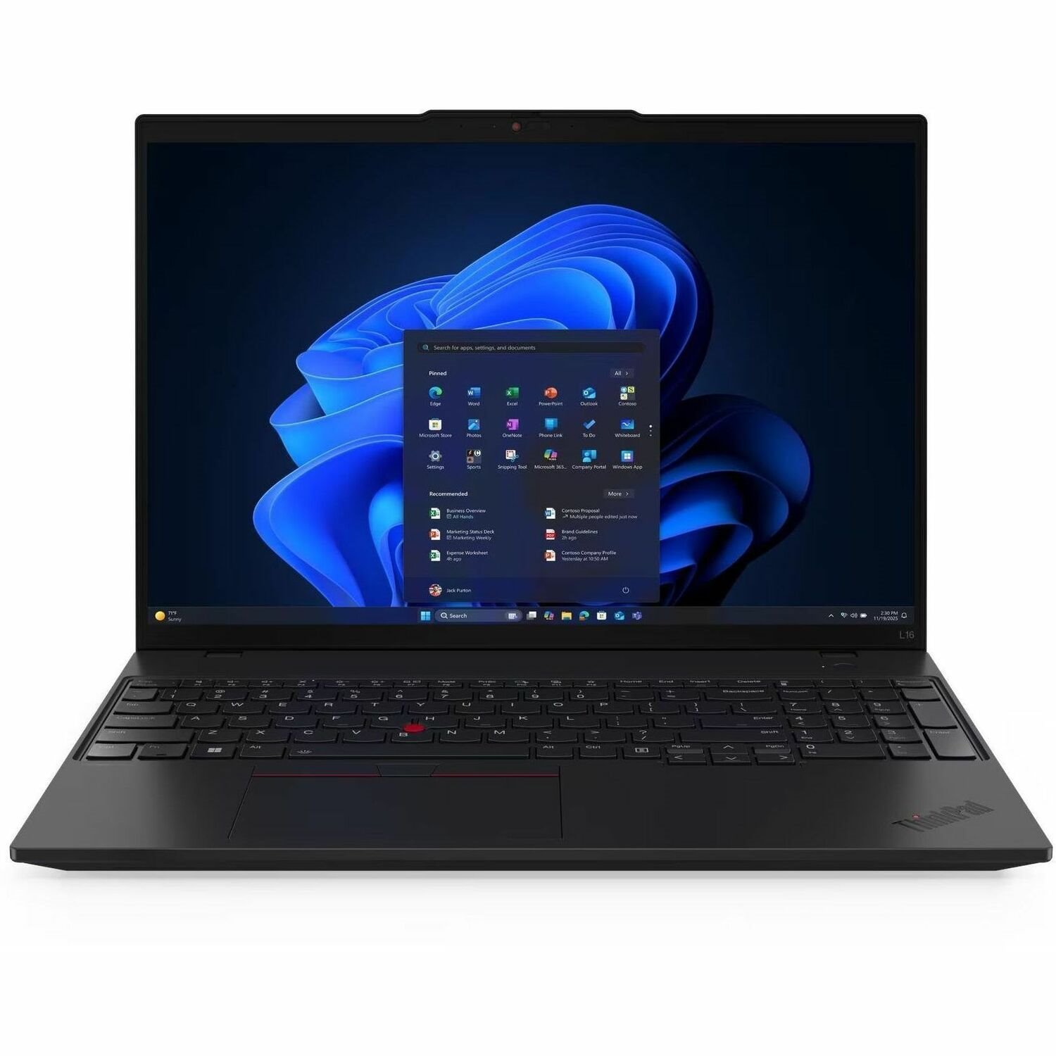 Lenovo ThinkPad L16 Gen 2 21SA001LMH 40,6 cm (16") Notebook - WUXGA - 60 Hz - Intel Core Ultra 5 225U - 16 GB - 512 GB SSD - Zwart