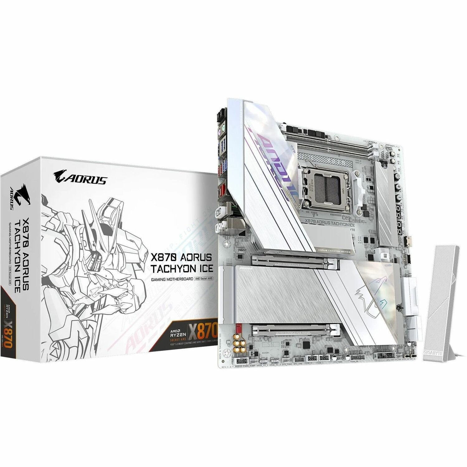 Aorus Ultra Durable X870 A TACHYON ICE Gaming Desktop Motherboard - AMD X870 Chipset - Socket AM5 - Extended ATX
