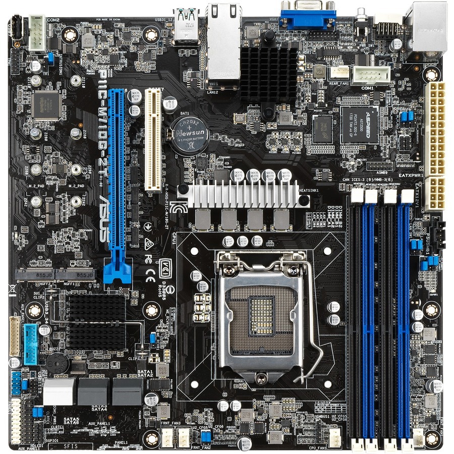 Asus P11C-M/10G-2T Server Motherboard - Intel C242 Chipset - Socket H4 LGA-1151 - Micro ATX