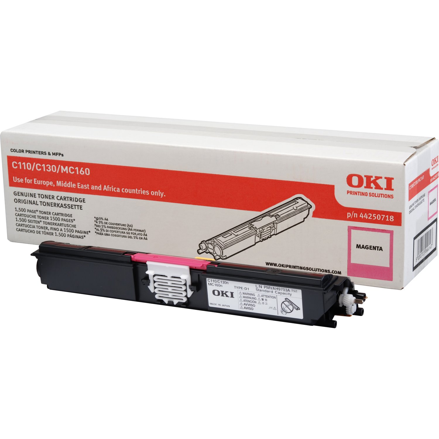 Oki 44250718 Original Laser Toner Cartridge - Magenta Pack