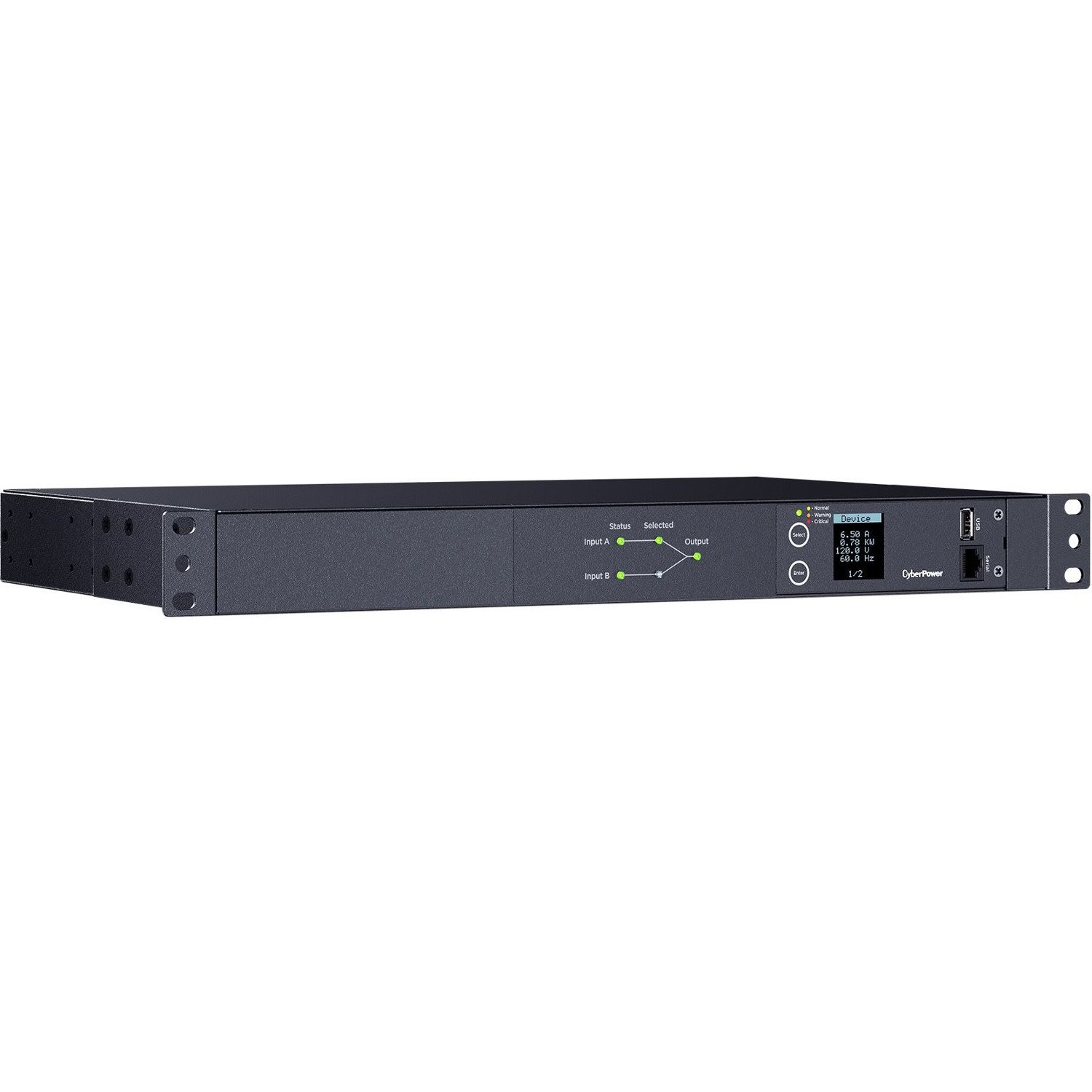 CyberPower PDU24001 Single Phase 100 - 120 VAC 15A Metered ATS PDU