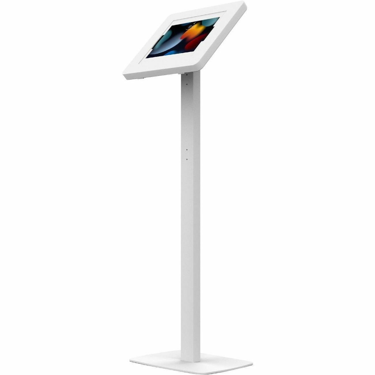 CTA Digital Premium Thin Profile Floor stand with Large Universal Security Enclosure (White)