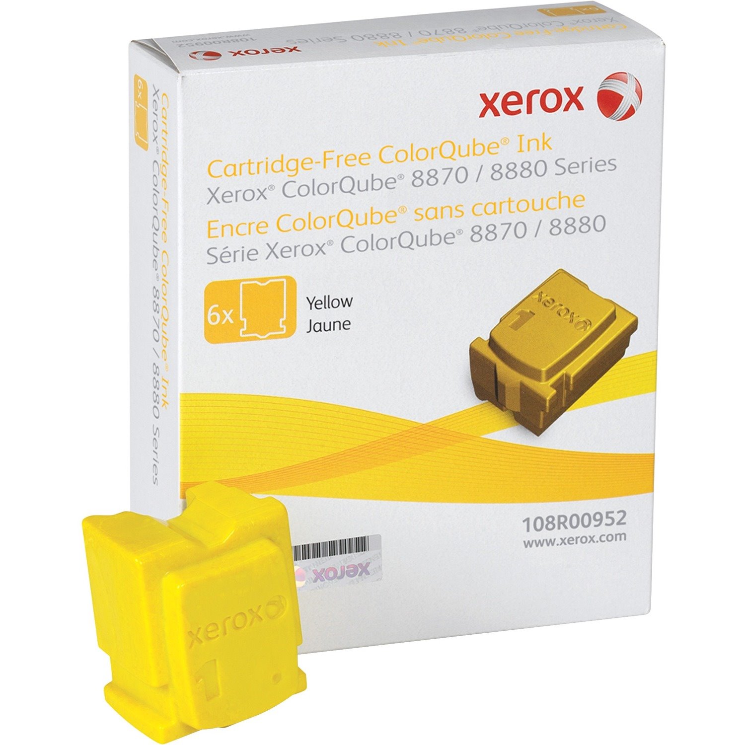 Xerox Genuine ColorQube&trade; 8870/8880 Yellow Solid Ink (17300 Pages) - 108R00952
