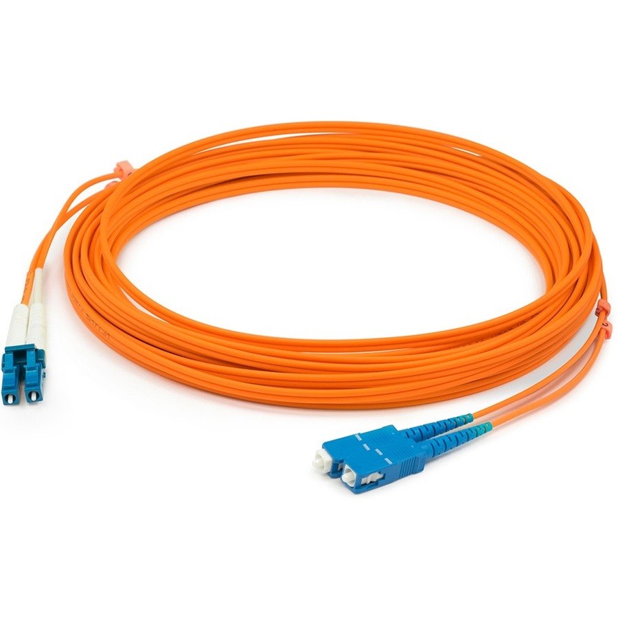 AddOn 1m SC to LC Orange OM1 Duplex OFNR (Riser-Rated) MMF Fiber Patch Cable