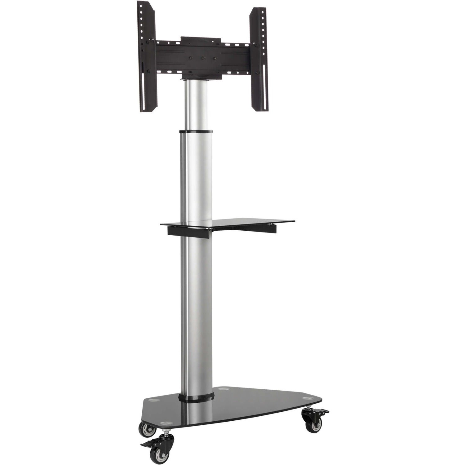 Eaton Tripp Lite Series Premier Rolling TV Cart for 37" to 70" Displays, Black Glass Base and Shelf, Locking Casters