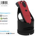 Socket Mobile DuraScan® D730, Laser Barcode Scanner, Red & Charging Dock