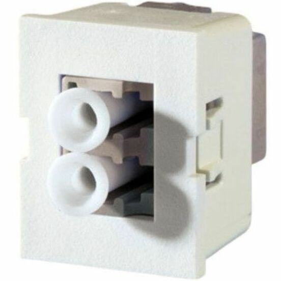 Ortronics TracJack Module, LC Duplex, Multimode, Beige Adapter, Cloud White Housing