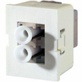 Ortronics TracJack Module, LC Duplex, Multimode, Beige Adapter, Cloud White Housing