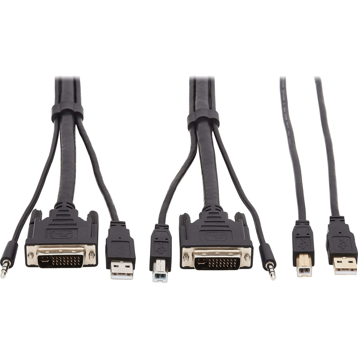 Eaton Tripp Lite Series DVI KVM Cable Kit - DVI, USB, 3.5 mm Audio (3xM/3xM) + USB (M/M), 1080p, 10 ft. (3.05 m)