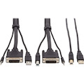 Eaton Tripp Lite Series DVI KVM Cable Kit - DVI, USB, 3.5 mm Audio (3xM/3xM) + USB (M/M), 1080p, 10 ft. (3.05 m)