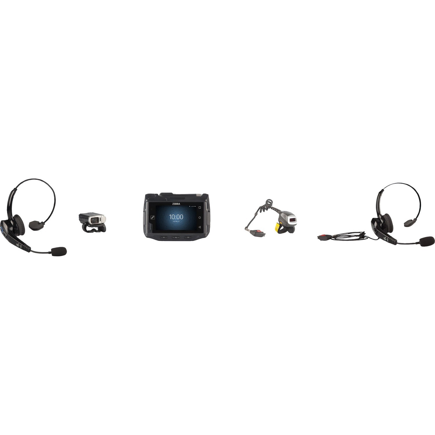 Zebra Bedraad Over het hoofd, Achter de nek Mono Headset - Zwart