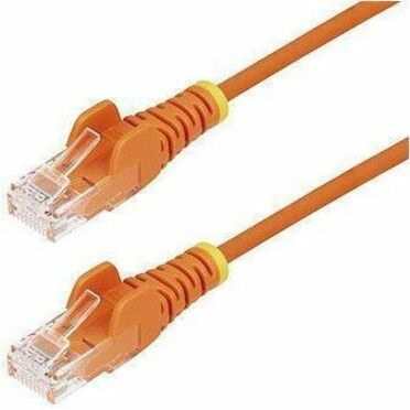 StarTech.com 2m Orange Slim CAT6 Ethernet Cable, Snagless RJ45, UTP, LSZH, 28AWG Pure Bare Copper, Slim Network Patch Cord, Fluke Tested