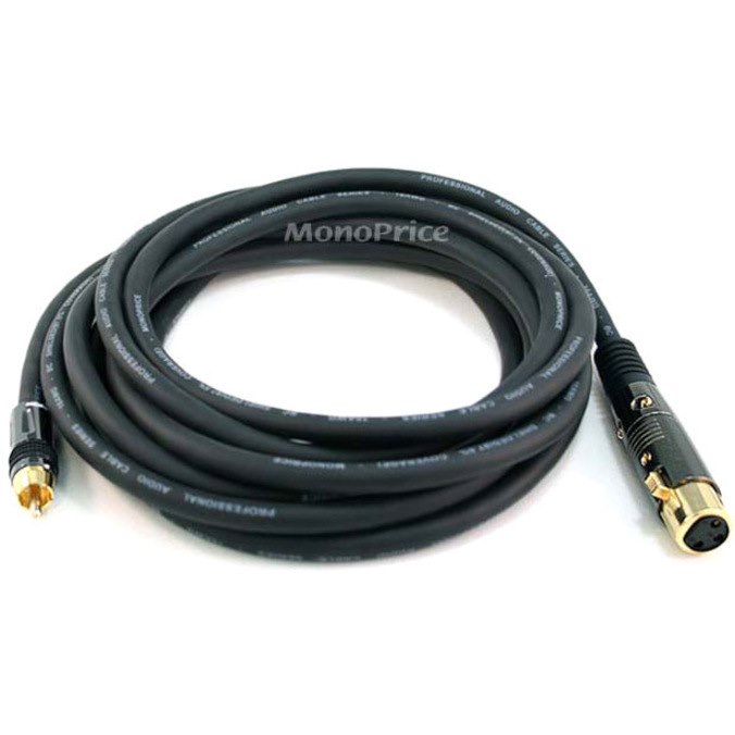 Monoprice 15ft Premier Series XLR Female to RCA Male 16AWG Cable (Gold Plated)