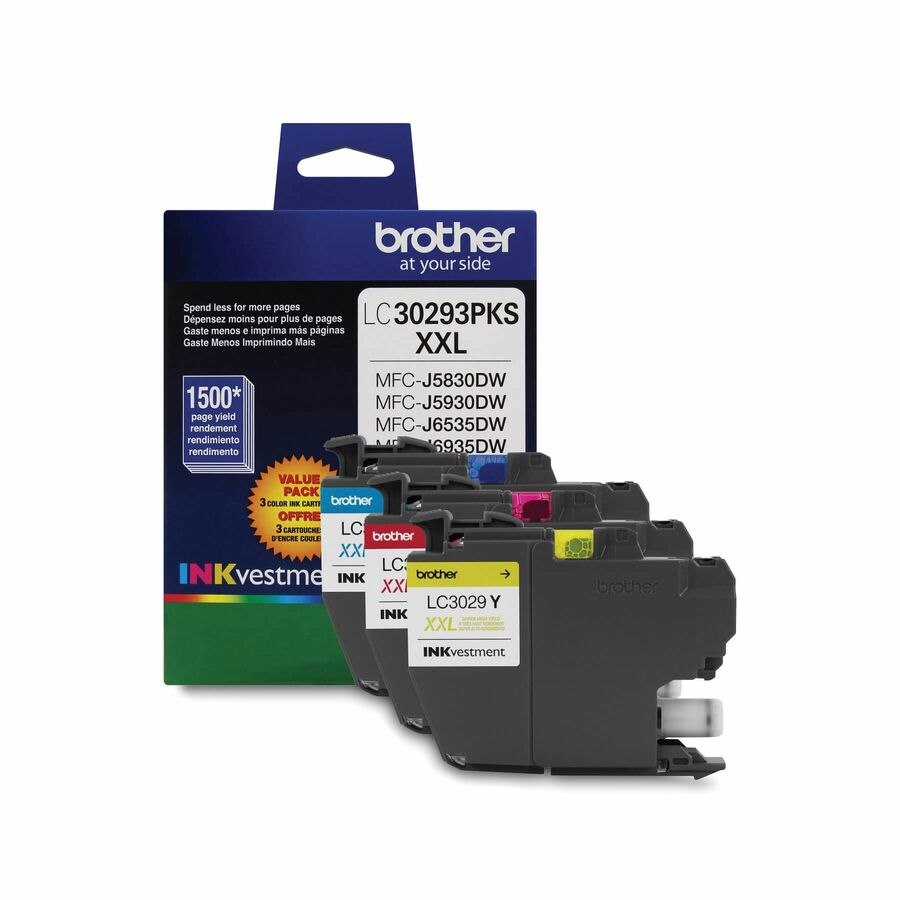 Brother Innobella LC3029 Original Super High (XXL Series) Yield Inkjet Ink Cartridge - Cyan, Magenta, Yellow - 3 Pack