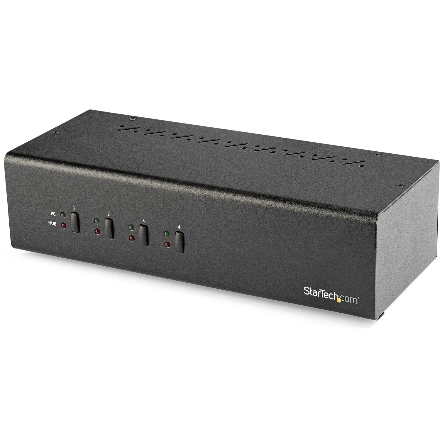 StarTech.com 4 Port Dual Monitor DVI KVM Switch - Dual Screen Display Compact USB KVM Switch with USB 3.0 Hub & Audio - TAA Compliant